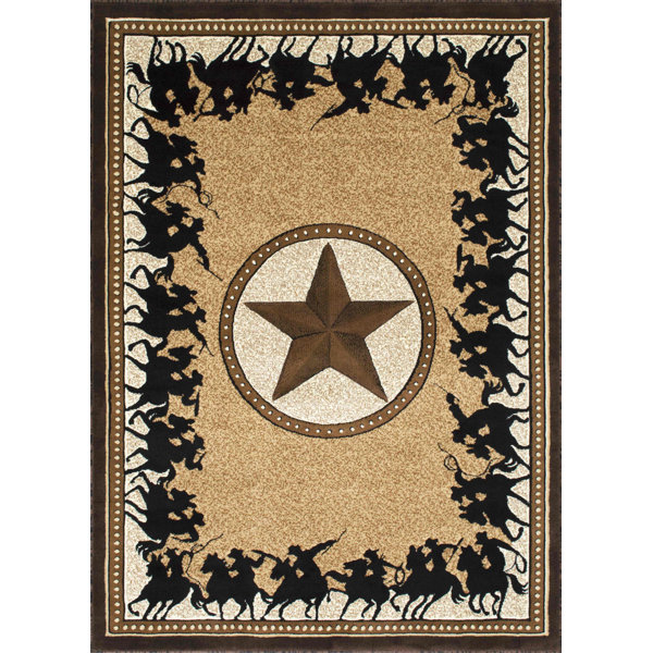 Gracie Oaks Atonio Performance Berber/Chocolate/Black Rug Wayfair